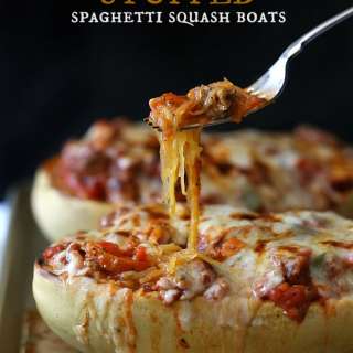 Sausage and Peppers Stuffed Spaghetti Squash