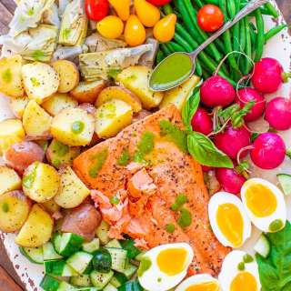 Salmon Niçoise Salad with Basil Vinaigrette