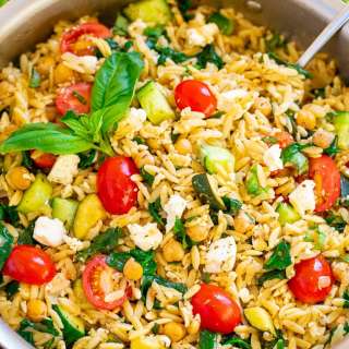 Lemon Basil Greek Orzo Salad