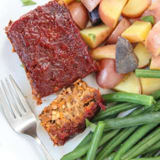 Vegan Mini Meatloaf with Maple-Balsamic Glaze