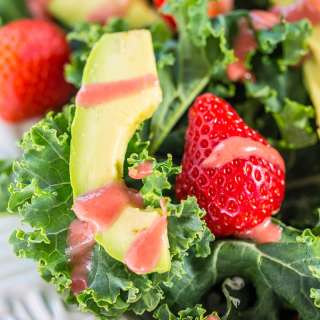 Strawberry, Avocado, and Kale Salad with Strawberry-Apple Cider Vinaigrette