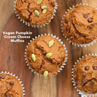 One Bowl Vegan Pumpkin Cream Cheese Muffins