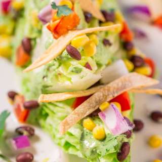 Mexican Side Salad with Creamy Avocado-Cilantro Dressing