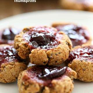 Cherry Almond Thumbprint Cookies - Almond Pulp Cookies