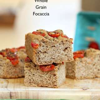 100% Whole Grain Tomato Basil Focaccia. Vegan Recipe