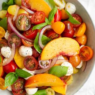 Tomato Peach Caprese Salad