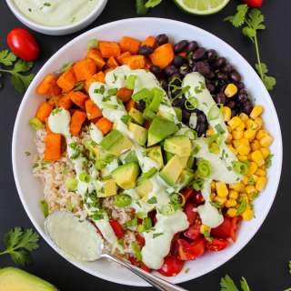 Mexican Sweet Potato Bowl with Cilantro-Lime Cream