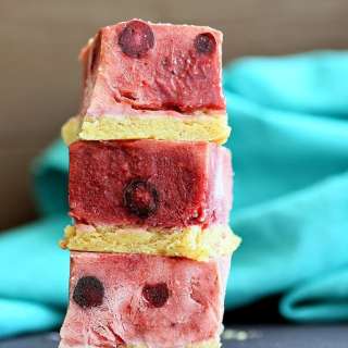 Blueberry Strawberry Frozen Yogurt Bars. Vegan Gluten-free Recipe