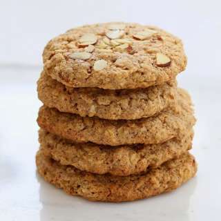 Almond Butter Oatmeal Breakfast Cookies. Vegan Gluten-free Oil-free Recipe