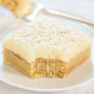 Fudgy Eggnog Bars with Eggnog Glaze