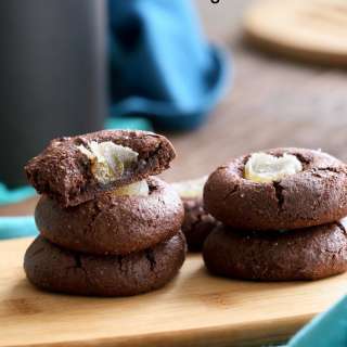 Fudgy Chocolate Cookies with Candied Ginger Gluten-free