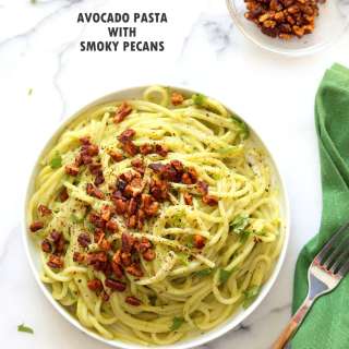 Avocado Pasta with Smoky Pecans