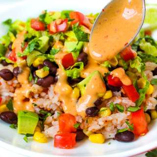 Vegan Burrito Bowl with Creamy Chipotle Sauce