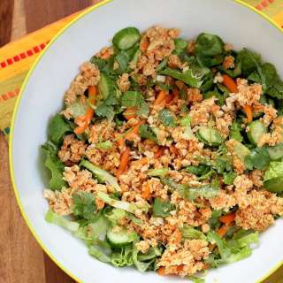 Thai Salad with Chickpea Carrot Crumble & Garlic Soy Dressing
