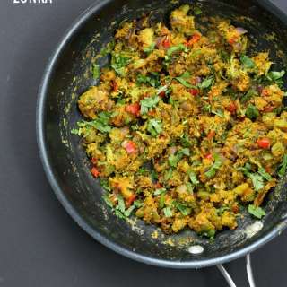 Broccoli Zunka Recipe - Broccoli & Bell Pepper with Spices, Chickpea flour