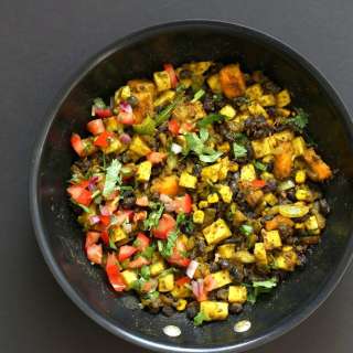 Southwestern Tofu Scramble with Chickpea Tofu and Sweet Potatoes