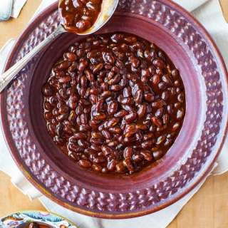 Bourbon Maple Slow Cooker Baked Beans