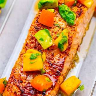 Chile Lime Salmon with Mango Avocado Salsa