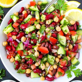 Mediterranean Three Bean Salad (Easy!)