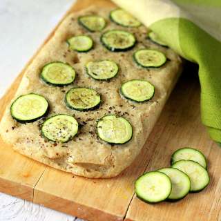 Gluten-free Zucchini Basil Focaccia. Vegan GF gumfree