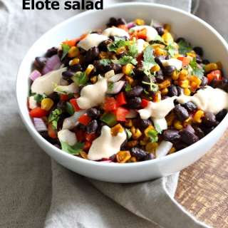 Mexican Street Corn Salad with Black Beans and Chipotle Mayo. Elote Bean Salad