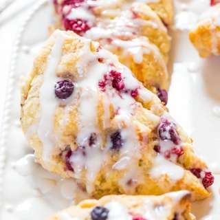 The Best Glazed Mixed Berry Scones