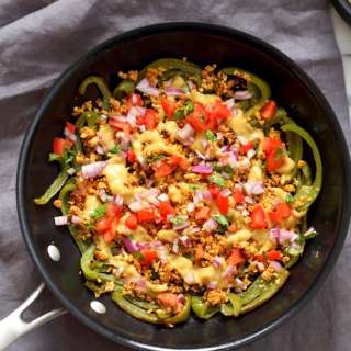 Bell Pepper Nachos with Cauliflower Taco "Meat"