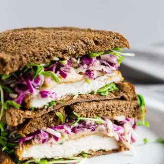 Crispy Chicken Sandwich with Cabbage Apple Slaw