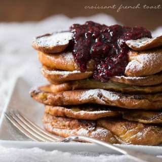 Raspberry Amaretto Croissant French Toast