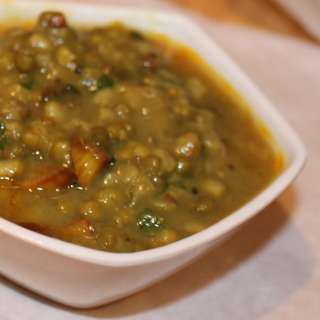 Green Mung Daal With Burnt Garlic Tadka