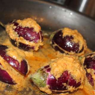 Achardi Baingan (Pickled Eggplant Curry) with Marwari Red Chili Pickle