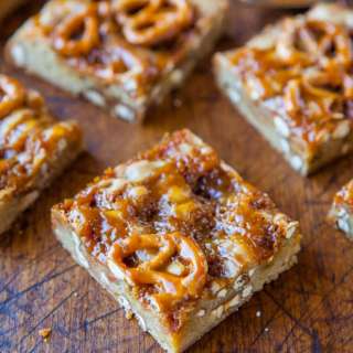 Salted Caramel Pretzel Blondies