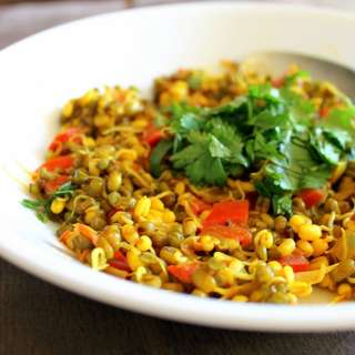 Mung Bean Sprouts Sauteed with Spices (Vegan Gluten Free Breakfast)