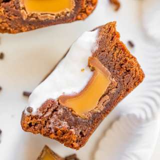 Caramel-Stuffed Brownie Bites