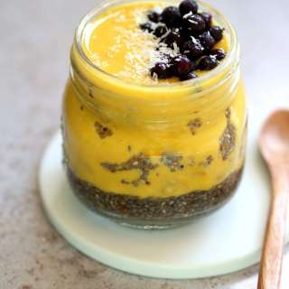 Mango Overnight Oats with Turmeric and Chia Seeds