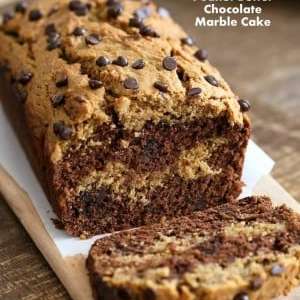 Almond or Peanut Butter Chocolate Marble Cake