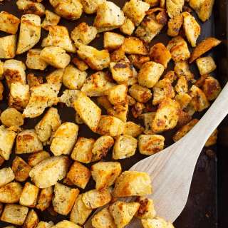 Homemade Garlic Butter Croutons
