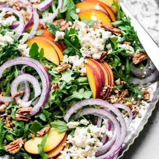 Peach Feta Arugula Salad