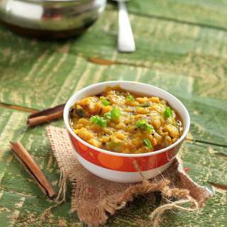 Fat-free Red Lentil Stew with Garlic and Shallots. Masoor Daal. Vegan glutenfree