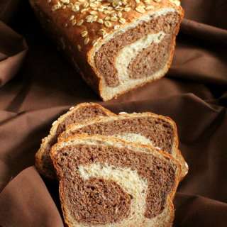 Mocha Chocolate Swirl in Vanilla Wheat Bread. Vegan