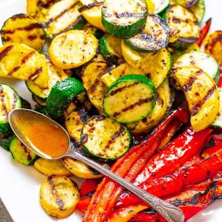 Grilled Vegetables With Honey Mustard Dipping Sauce