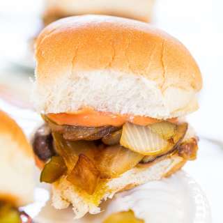 Vegetarian Sliders with Fry Sauce
