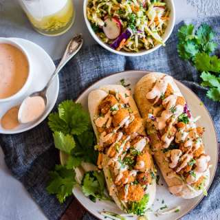 Asian Shrimp Po Boy Sandwich