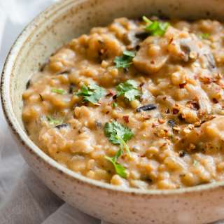Instant Pot Wild Rice Mushroom Soup Vegan