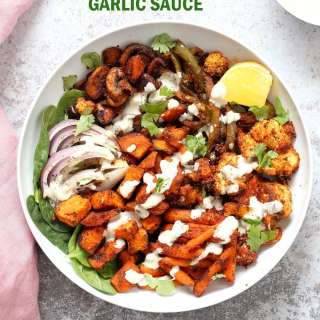 Cajun Roasted Vegetable Bowl with Creamy Garlic Dressing