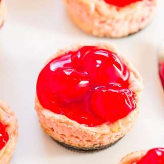 Mini Cherry Oreo Cheesecakes