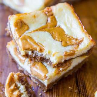 Peanut Butter-Swirled Cheesecake Bars with Brown Sugar-Graham Cracker Crust