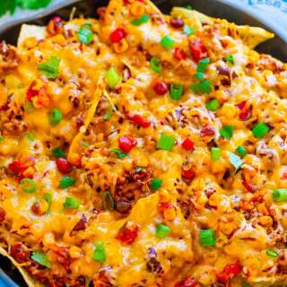 Loaded Beef Skillet Nachos