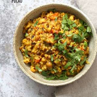 Instant Pot Black Eyed Peas Pulao - Brown Rice Lobia Pulao