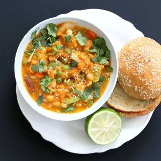 Veg Kolhapuri Recipe - Veggies in Sesame Coconut Tomato Sauce (Instant Pot/Saucepan)
